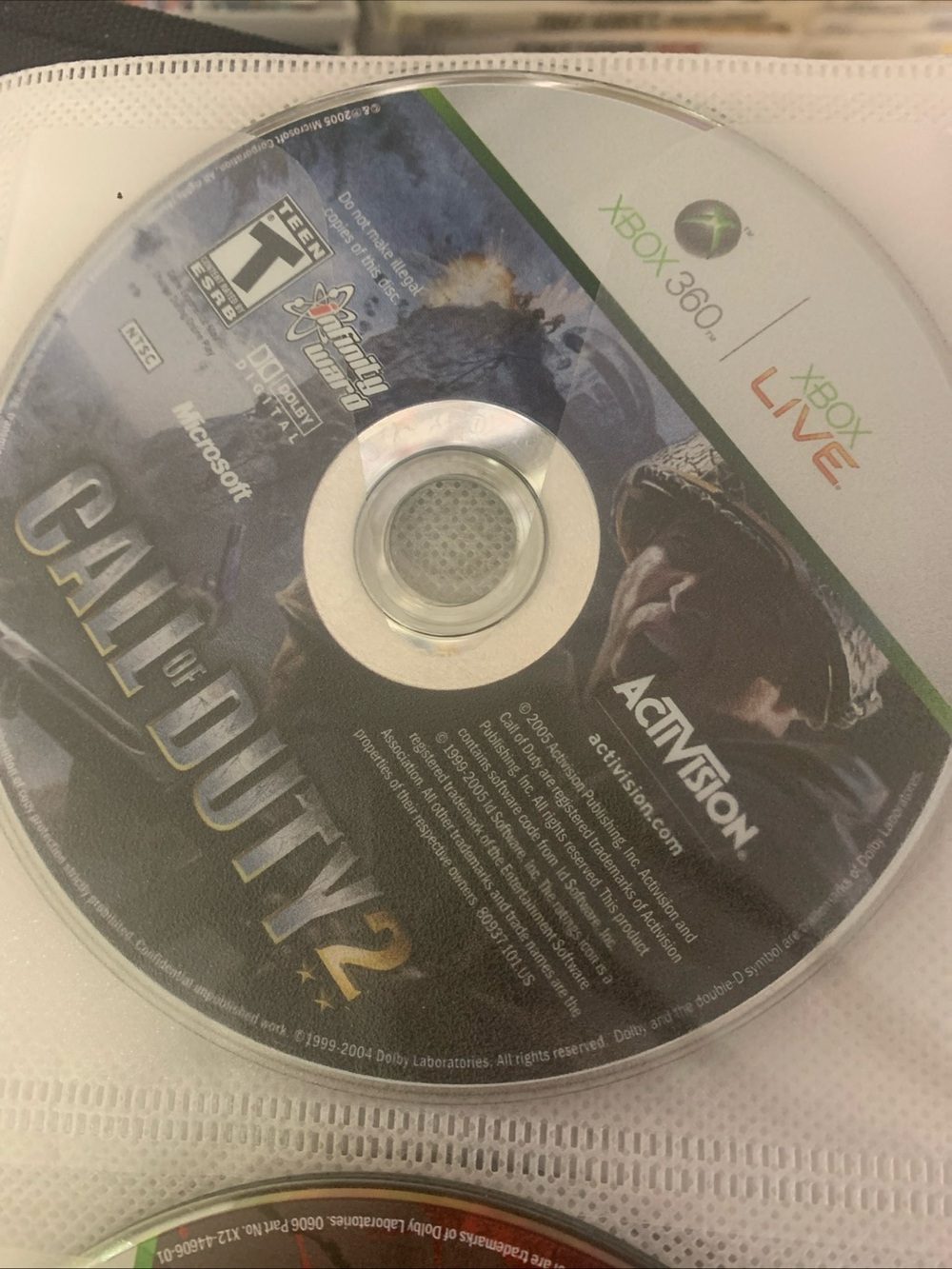 Microsoft Xbox 360 Call of Duty 2 Disc - Black, Gray, White, Green